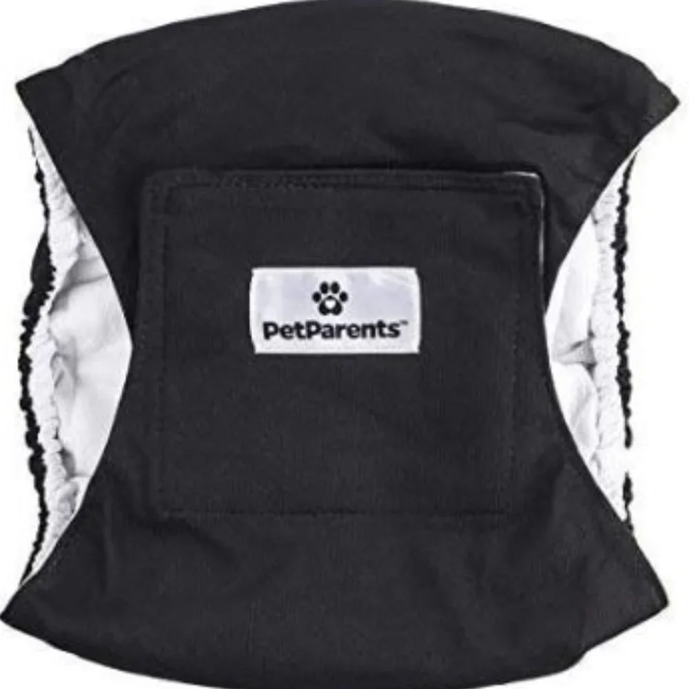 Pet Parents Large Washable Dog Belly Band ( 1 black ) Male Dog Diaper